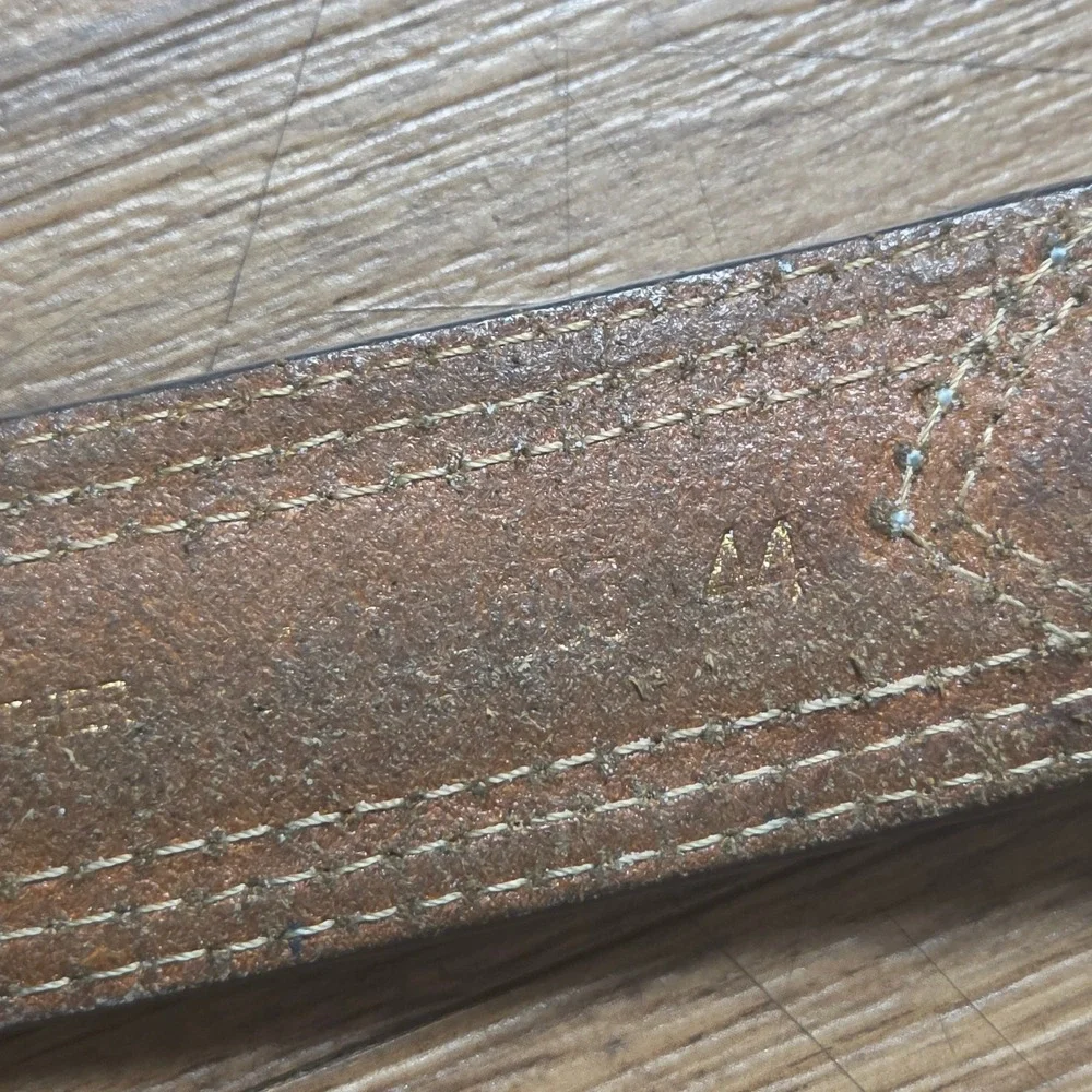 Ariat Mens Diesel Leather Western Belt Brown Rowdy Contrast Stitch 44 Cowboy